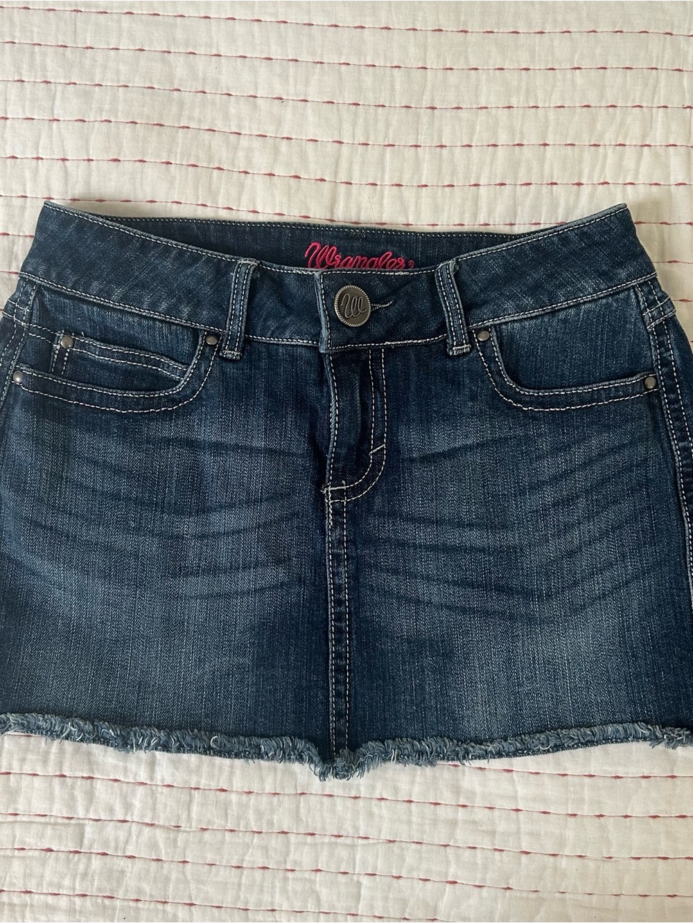 Y2K Wrangler Dark Wash Denim Mini Skirt